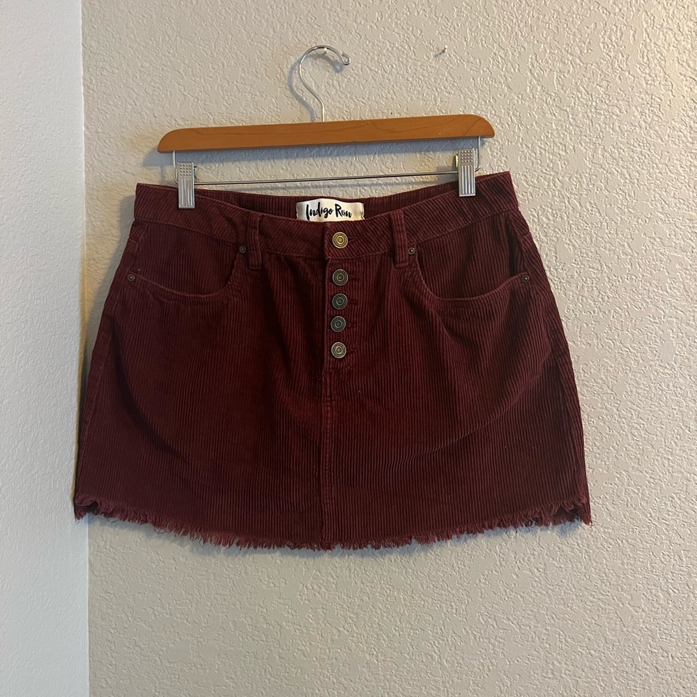 Maroon Button Up skirt
